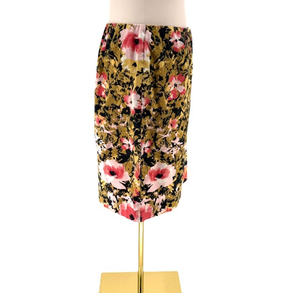 J. Jill Pencil Skirt 6 PETITE Bold Floral Abstract Print Cotton Stretch Side Zip - Picture 11 of 16